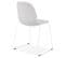 Chaise Design En Tissu "clova" 85cm Gris et Blanc