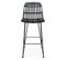 Tabouret De Bar Design En Rotin "baloin" 94cm Noir