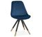 Chaise Vintage Velours et Bois "kili" 83cm Bleu et Noir