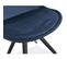 Chaise Vintage Velours et Bois "kili" 83cm Bleu et Noir