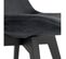 Chaise Design Velours et Bois "pady" 85cm Noir