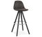 Tabouret De Bar "caneo" 97cm Gris Foncé et Noir