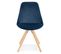 Chaise Vintage En Velours "marty" 84cm Bleu