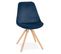 Chaise Vintage En Velours "marty" 84cm Bleu