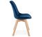 Chaise Design Velours et Bois "pady" 85cm Bleu et Naturel