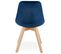 Chaise Design Velours et Bois "pady" 85cm Bleu et Naturel