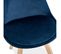 Chaise Design Velours et Bois "pady" 85cm Bleu et Naturel