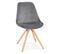 Chaise Vintage En Velours "marty" 84cm Gris