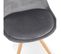 Chaise Vintage En Velours "marty" 84cm Gris