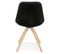 Chaise Vintage En Velours "marty" 84cm Noir et Naturel