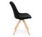 Chaise Vintage En Velours "marty" 84cm Noir et Naturel