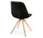 Chaise Vintage En Velours "marty" 84cm Noir et Naturel