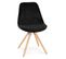 Chaise Vintage En Velours "marty" 84cm Noir et Naturel