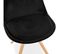 Chaise Vintage En Velours "marty" 84cm Noir et Naturel