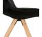 Chaise Vintage En Velours "marty" 84cm Noir et Naturel