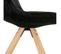 Chaise Vintage En Velours "marty" 84cm Noir et Naturel