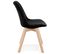 Chaise Design Velours et Bois "pady" 85cm Noir et Naturel