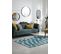 Tapis De Salon Moderne Tissé Plat Taki En Polyester - Bleu Turquoise - 80x150 Cm