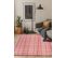 Tapis De Salon Moderne Tissé Plat Vero En Polyester - Rose - 80x150 Cm