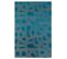 Tapis De Salon Moderne Tissé Plat Fever En Polyester - Bleu - 80x150 Cm