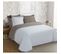 Parure De Couette 100% Coton - 1 Housse De Couette 220x240 Cm + 2 Taies 65x65 Cm Taupe Et Blanc