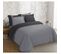 Parure De Couette 100% Coton - 1 Housse De Couette 220x240 Cm + 2 Taies 65x65 Cm Gris Et Anthracite