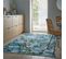 Tapis Moderne Flora En Polyester - Bleu - 120x170 Cm