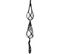 Macramé Double Noeud Spiral Noir 120 Cm