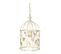 Suspension Lanterne Cage Métal Blanc Or 68 Cm..