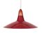 Suspension Cone Dôme Bois Métal  Rouge 80 Cm..