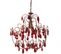 Suspension Poire Métal Marron Or Pampilles Rouge 90 Cm..