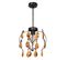 Suspension Globe Métal Marron Or Pampilles Ambre 70 Cm..