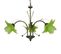 Lustre 3 Bras Métal Marron Or 80 Verre Vert 80 Cm..