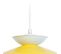 Suspension Conique Métal Jaune, Blanc 77 Cm.