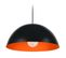 Suspension Demi-boule Métal  Noir,orange 78 Cm.