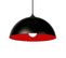 Suspension Demi-boule 30 Métal Noir Rouge 78 Cm.