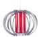 Suspension Globe Métal  Aluminium,rouge 90 Cm.