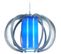 Suspension Globe Métal  Aluminium,bleu 90 Cm.