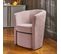 Fauteuil cabriolet et pouf CLAYTON tissu Soro rose