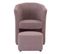 Fauteuil cabriolet et pouf CLAYTON tissu Soro rose