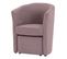 Fauteuil cabriolet et pouf CLAYTON tissu Soro rose