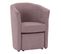 Fauteuil cabriolet et pouf CLAYTON tissu Soro rose