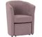 Fauteuil cabriolet et pouf CLAYTON tissu Soro rose