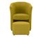 Fauteuil cabriolet et pouf CLAYTON tissu Soro jaune