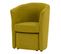 Fauteuil cabriolet et pouf CLAYTON tissu Soro jaune