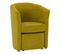 Fauteuil cabriolet et pouf CLAYTON tissu Soro jaune