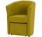 Fauteuil cabriolet et pouf CLAYTON tissu Soro jaune