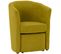 Fauteuil cabriolet et pouf CLAYTON tissu Soro jaune