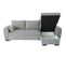 Canapé D'angle Convertible Réversible Max - Tissu Gris Clair - L 240 X P 143 X H 85 Cm