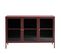 Bjorn - Buffet 3 Portes En Verre Strié Et Métal L132cm - Couleur - Bordeaux